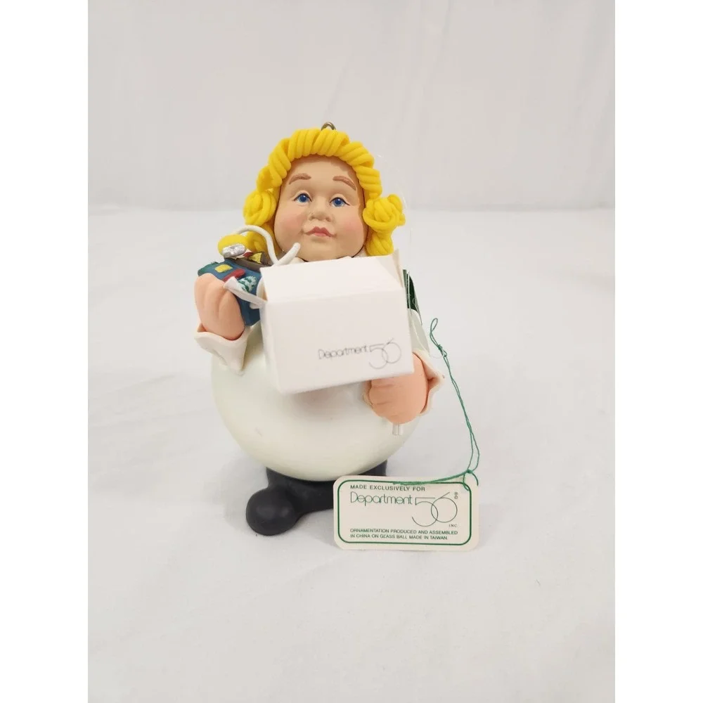 Department 56‎ Village Collector Ornament 7847 Shopper with Gift Glass Ball